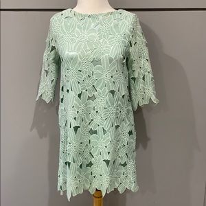 Mint Floral Appliqué Dress Shein Small